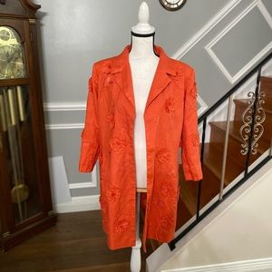 Way orange Floral Color Blazer